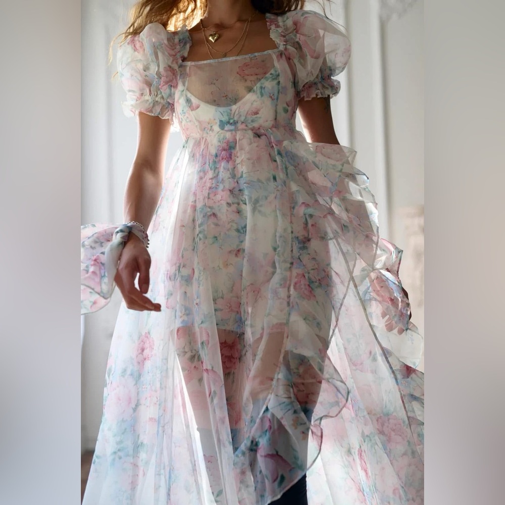 Selkie Cotswold sheer delights ruffle gown